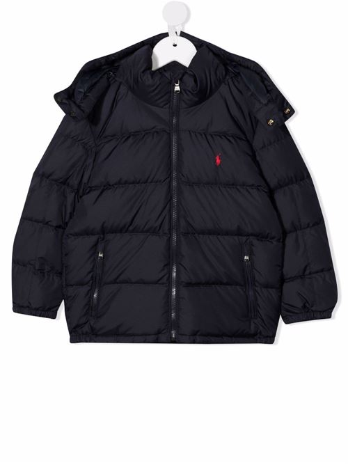 Giacca bambino blu scuro con cappuccio e ricamo logo sul petto RALPH LAUREN KIDS | 849894002